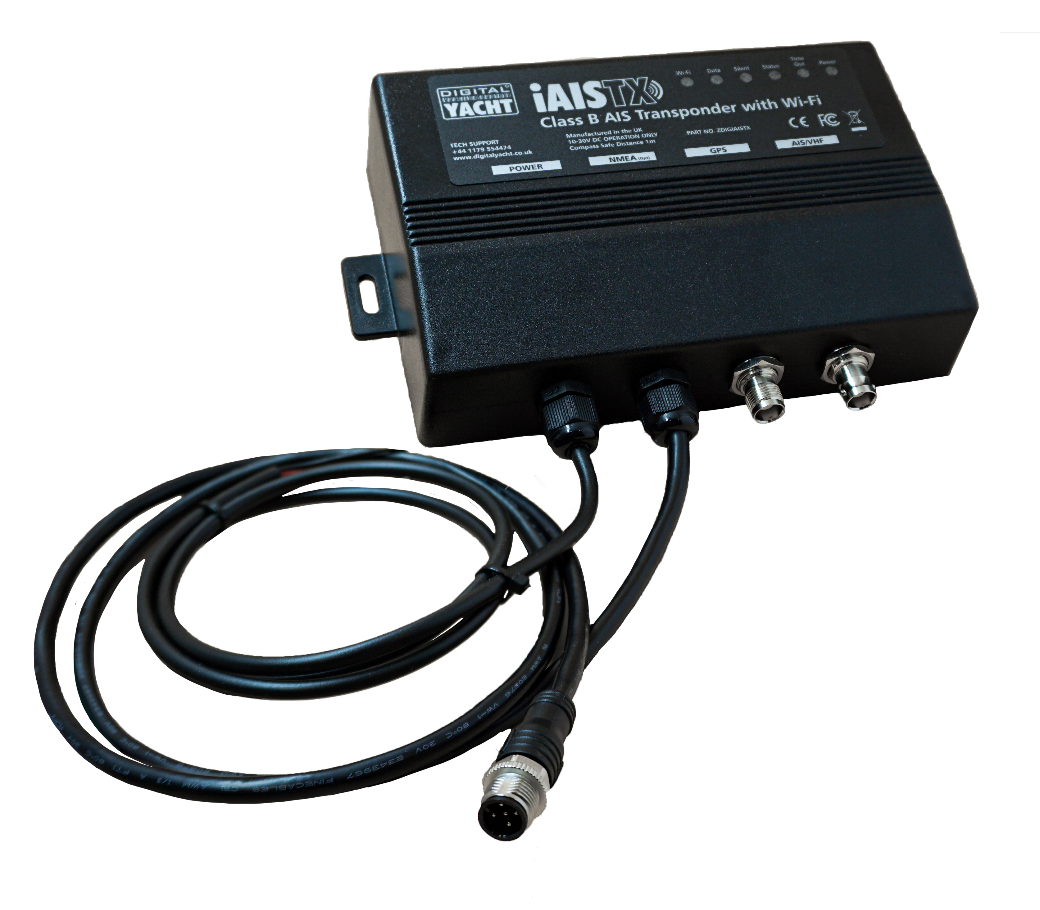Un AIS transpondedor con un interface WiFi y NMEA