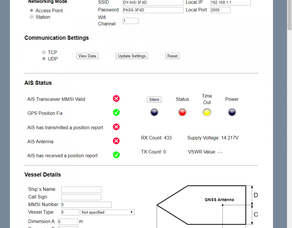 configurar un transpondedor AIS con la interfaz web