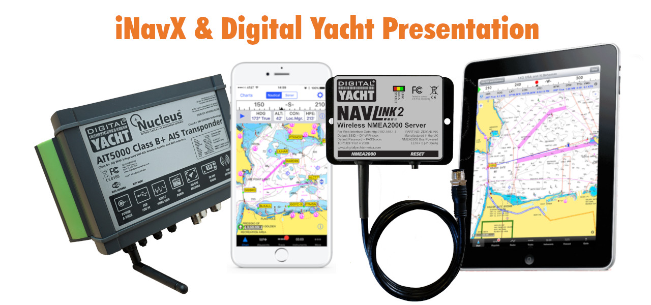 Aplicación iNavX con productos de Digital Yacht