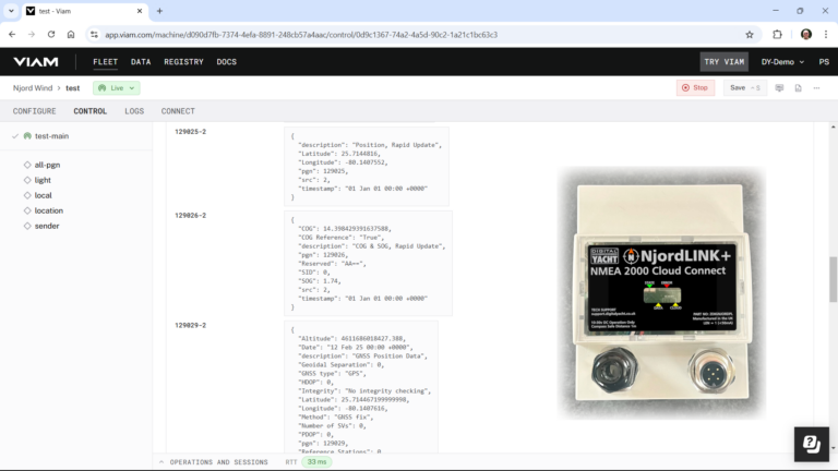 guia de desarrolladores njord cloud apps controlar red NMEA 2000